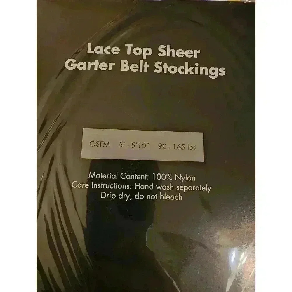 Lace Top Sheer Garter Belt Stockings - Picture 3 of 3